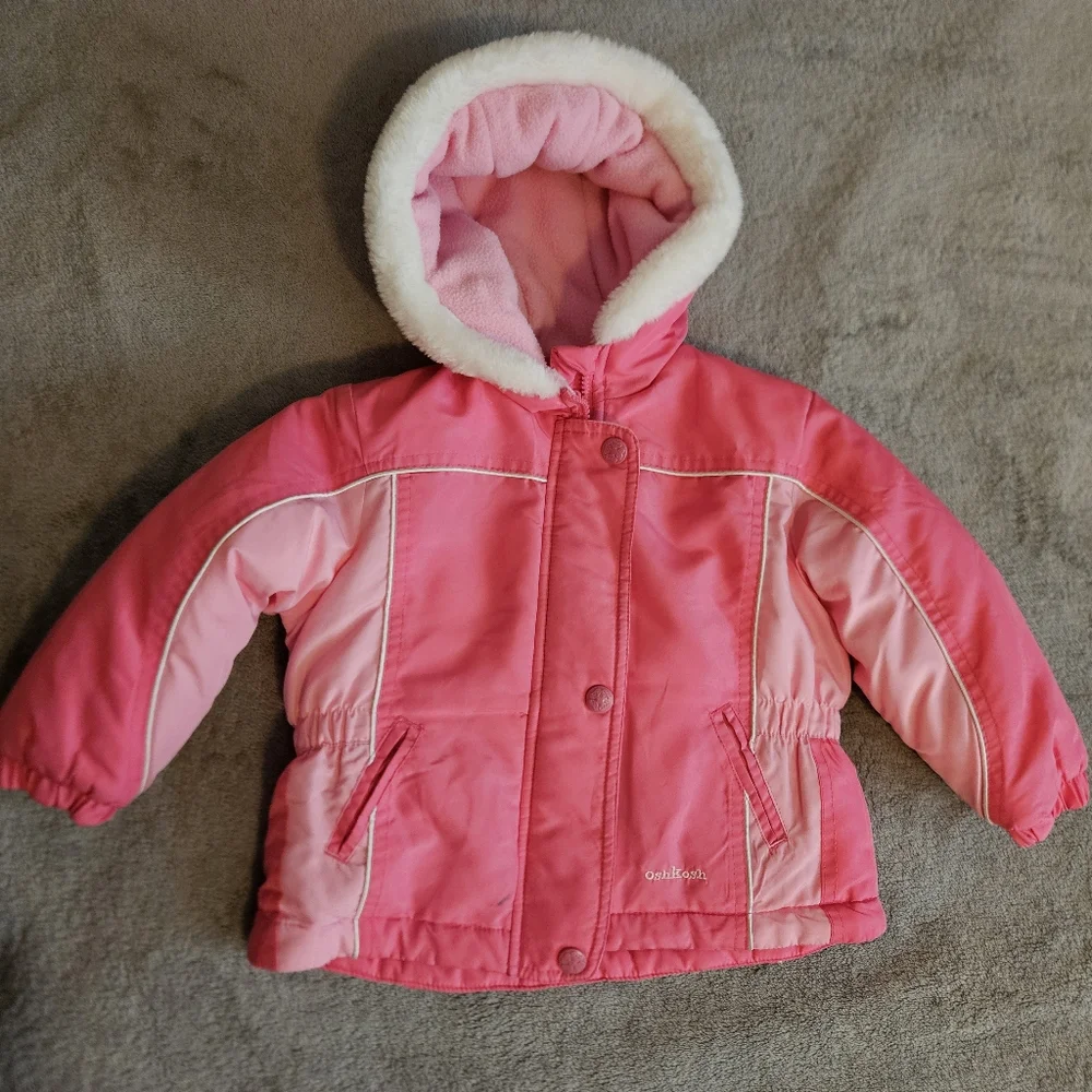 Oshkosh Girls Pink Winter Puffy Coat
